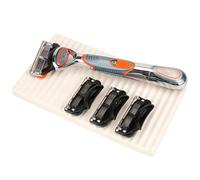 Linkidea Vassoio da barba ad asciugatura rapida, assorbe l'acqua, 14 x 8,1 cm, organizer compatto per sapone, pennello e rasoio, compatibile con Gillette Fusion5, GilletteLabs (beige)