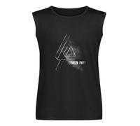Linkin Park Smoke Men's Sleeveless T-Shirt Black Graphic Unisex Vests Top Tee Shirt L