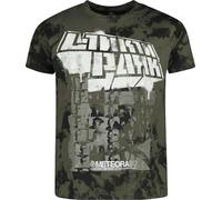 Linkin Park Spray Collage Uomo T-Shirt Verde 100% Cotone Regular