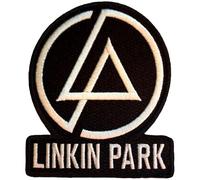 Linkin Park Toppa termoadesiva con testo concentrico in tessuto, nero/beige., Taglia unica