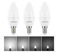 Linkind Dimmerabile Lampadine LED E14 B35 Candela, 5W(Equivalenti a 40W), Luce Bianca Fredda 5000K, 470 Lumen, Pacco da 3