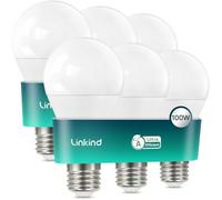 Linkind Lampadina LED ultra efficiente E27 1521 lm, 7,2 W = 100 W, Bianco neutro 4000 K i efficienza energetica A, Non dimmerabile, Lampadina a risparmio energetico A60 E27, Pacco da 6
