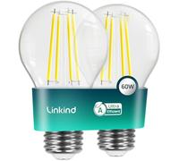 Linkind Lampadina Vintage ultra efficiente E27, 3,8 W = 60 W, Bianco caldo 2700 K Non dimmerabile, lampadina Edison A60 da 806 lumen, Pacco da 2