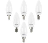 Linkind Lampadine LED E14 B35/C35 Candela, 7W(Equivalenti a 60W), Luce Bianca Fredda 5000K, 860Lumen, AC220-240V, Non Dimmerabile, Pacco da 6