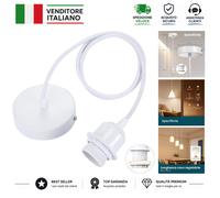 Linkind Portalampada E27 in Metallo, Lampada a Sospensione con Cavo100CM Alte...