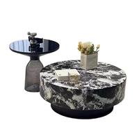LINKIO Tavolino Piccolo Tavolino Da Caffè In Marmo For Soggiorno, Casa, Rotondo, Semplice, Piccolo, Sospeso, For La Tavolo ModerCenter per Soggiorno(100x100x35cm)