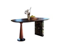 LINKIO Tavolo da Cucina Moderno Tavolo da pranzo ovale creativo in legno massello nero retrò for la casa