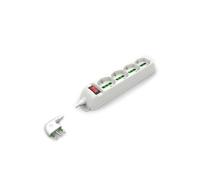 LinkLed Multipresa universale 4 posti, prese 16A 2P+T, ciabatta elettrica con interruttore, cavo 1.5 metri