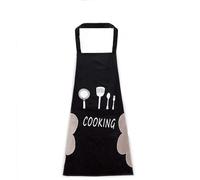 LINKLKBOY Grembiule da Cucina Regolabile, Grembiule da Chef Impermeabile con Tasche 【Pulire Entrambi I Lati】- Ristorante Lavoro Barbecue Giardinaggio Artigianale Cottura (nero)