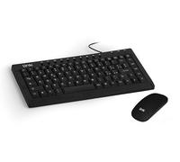 LINKLKTAST04 + LKMOS34 - Mini Tastiera Italiana Multimediale USB + Mouse Wireless Ottico USB Nero Batterie Ricaricabili DPI 1600