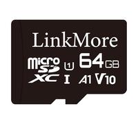 LinkMore 64GB Scheda Micro SDHC XV11 A1, UHS-I, U1, V10, compatibile con classe 10, velocità di lettura fino a 95 MB/s, adattatore SD incluso