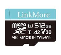 LinkMore Scheda Micro SD Lite da 512 GB, A2, UHS-I, U3, V30, compatibile con classe 10, lettura sequenziale massima fino a 100 MB/s, scrittura sequenziale massima fino a 85 MB/s, adattatore SD incluso