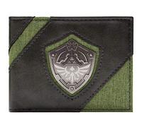 Link's Awakening Zelda Metallic Hyrule Shield Portafoglio/Portamonete Bi-Fold Porta Carte d'Identità & Porta Carte, Verde