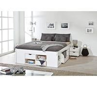Links - Letto “Till” con cassetti e scomparti, di colore bianco, Legno massiccio, 140 x 200 cm