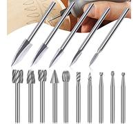 Linkstyle 15 Pezzi Punte da Trapano per Legno Intaglio, 1/8 Pollice HSS Taglio di Carpenteria Rotante Frese per Lavorazione Intaglio Foratura