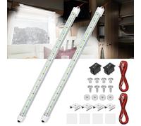 Linkstyle 2 Pezzi Barra Luminosa 12V, 48 LED 3W 6500K Barra Lampada con Interruttore, Luci Interne per Auto Furgone Autobus Camion Barca
