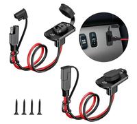 Linkstyle 2Pcs 12 AWG Presa SAE Solare Porta per Parete Laterale Resistente alle Intemperie, Spina per Cavo SAE Montaggio Rapido per Pannello Solare con 4 Viti per Caricabatterie per Generatore