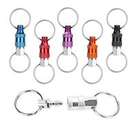 Linkstyle Portachiavi a Sgancio Rapido, Separatore per Anello, Portachiavi Rilascio Veloce, Brelok Molla Doppia, 6 Pezzi