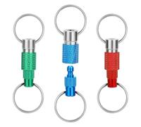 Linkstyle Portachiavi a Sgancio Rapido, Separatore per Anello, Portachiavi Rilascio Veloce, Brelok Molla Doppia, 3 Pezzi