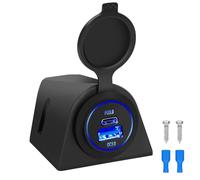 Linkstyle Presa USB Pannello Tenda, Presa di Corrente per Auto con Porta USB A 18W e USB C 30W per Veicoli da 12V-24V