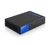 Linksys LGS105-EU Switch di rete Gigabit non gestito a 5 porte, hub Ethernet per casa e ufficio con chassis in metallo, montaggio a parete o su scrivania, sdoppiatore Ethernet, plug-and-play