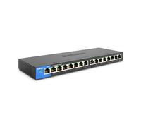 Linksys LGS116-EU Switch di rete Gigabit non gestito a 16 porte, hub Ethernet per casa e ufficio con chassis in metallo, montaggio a parete o su scrivania, sdoppiatore Ethernet, plug-and-play