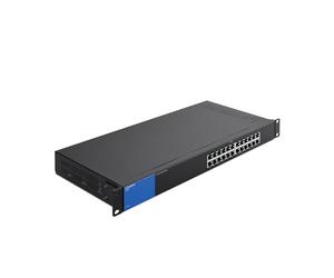 Linksys LGS124-EU Switch di rete Gigabit non gestito a 24 porte, hub Ethernet per casa e ufficio con chassis in metallo, montaggio a parete o su scrivania, sdoppiatore Ethernet, plug-and-play