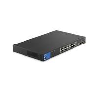 Linksys Switch Gigabit PoE+ Gestito a 24 Porte con 4 Porte 1GE SFP di Uplink, 250 W, Nero