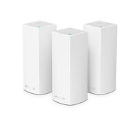 Linksys Velop WHW0303 Sistema WiFi 5 mesh Tri-Band AC2200, router WLAN, range extender con 525 m² di copertura, supporto per 60 dispositivi, 6 porte Ethernet, Confezione da 3, Bianco