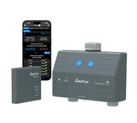 LinkTap D1 Programmatore Irrigazione 2 Vie e Gateway, Autonomia 1.5 Anni | Timer 2 Zone per Volume/Durata/Meteo, 2 Contalitri, Rilevamento Guasti & Allarme, Più Portata del Wi-Fi, Antigelo, IP66