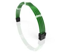 LINKUP - 30cm Cavo di Prolunga di Alimentazione per PC Rivestito in Silicone Guaina Metallica Morbido e Flessibile per Instradare CPU Con Kit a Pettine┃1x 8P (4+4) CPU EPS┃300mm - Verde