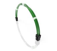 LINKUP - 50cm Cavo di Prolunga di Alimentazione per PC Rivestito in Silicone Guaina Metallica Morbido e Flessibile per Instradare CPU Con Kit a Pettine┃1x 4P CPU EPS┃500mm - Verde