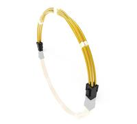 LINKUP - 50cm Cavo di Prolunga di Alimentazione per PC Rivestito in Silicone Guaina Metallica Morbido e Flessibile per Instradare CPU Con Kit a Pettine┃1x 4P CPU EPS┃500mm - Oro