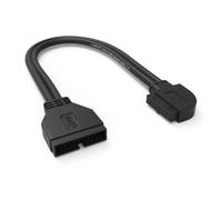 LINKUP - Adattatore interno USB 3.2 Gen 2 (USB 3.1) intestazione della scheda madre a 20 pin maschio a femmina 10 Gbps per porte USB-A del computer - Tipo ad angolo sinistro - Nero 24 cm