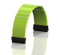 LINKUP - AVA 30cm ATX 24 (20+4) pin Scheda Madre Cavo di Prolunga per Alimentatore con Guaina Intrecciata PSU Con Pettini┃Design Robusto e Rigido┃Confezione Singola┃300mm - Verde