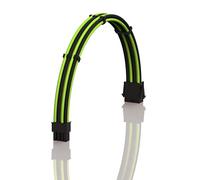 LINKUP - AVA 30cm EPS 8 (4+4) pin CPU ATX Scheda Madre Cavo di Prolunga per PC con Guaina Intrecciata per Alimentatore PSU con Pettini┃Design Robusto e Rigido┃Confezione Singola┃300mm - Verde Nero