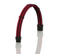 LINKUP - AVA 30cm PCI-e 8 (6+2) pin GPU Cavo di Prolunga per PC Personalizzato con Guaina Intrecciata per Alimentatore PSU con Pettini┃Design Robusto e Rigido┃Confezione Singola┃300mm - Rosso Nero