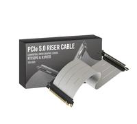 LINKUP - AVA5 Armour Cavo Riser PCIE 5.0 | Angolo a Destra, Bianco 25cm | (Lunghezza totale 29cm) Pronto per RTX5090 RX9070 GPU, Velocità x16 128GB/s, Compatibile con PCIE 4.0 e WRX80/WRX90E
