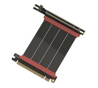 LINKUP - AVA5 Armour Cavo Riser PCIE 5.0 | Angolo a Destra, Nero 10cm | (Lunghezza totale 14cm) Pronto per RTX5090 RX9070 GPU, Velocità x16 128GB/s, Compatibile con PCIE 4.0 e WRX80/WRX90E