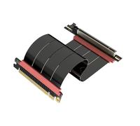 LINKUP - AVA5 Armour Cavo Riser PCIE 5.0 | Angolo a Destra, Nero 20cm | (Lunghezza totale 24cm) Pronto per RTX5090 RX9070 GPU, Velocità x16 128GB/s, Compatibile con PCIE 4.0 e WRX80/WRX90E
