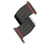 LINKUP - AVA5 Armour Cavo Riser PCIE 5.0 | Angolo a Destra, Nero 50cm | (Lunghezza totale 54cm) Pronto per RTX5090 RX9070 GPU, Velocità x16 128GB/s, Compatibile con PCIE 4.0 e WRX80/WRX90E