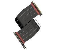 LINKUP - AVA5 Armour Cavo Riser PCIE 5.0 | Angolo a Destra, Nero 60cm | (Lunghezza totale 64cm) Pronto per RTX5090 RX9070 GPU, Velocità x16 128GB/s, Compatibile con PCIE 4.0 e WRX80/WRX90E