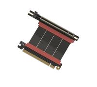 LINKUP - AVA5 Armour Cavo Riser PCIE 5.0 | Angolo a Destra, Nero 6cm | (LT 10cm) Pronto per RTX5090 RX9070 GPU, Velocità x16 128GB/s, Compatibile con PCIE 4.0 e N200R e Ncase M2 e WRX80/WRX90E