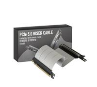 LINKUP - AVA5 Armour Cavo Riser PCIE 5.0 | Pronto per RTX5090 RX9070 GPU | Velocità x16 128GB/s | Compatibile con PCIE 4.0 e WRX80/WRX90E | Angolo Retto Bianco 25cm (Lunghezza totale 29cm)