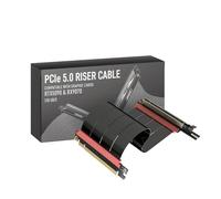 LINKUP - AVA5 Armour Cavo Riser PCIE 5.0 | Pronto per RTX5090 RX9070 GPU | Velocità x16 128GB/s | Compatibile con PCIE 4.0 e WRX80/WRX90E | Angolo Sinistro Nero 20cm (Lunghezza totale 24cm)