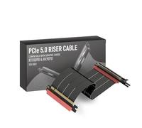 LINKUP - AVA5 Armour Cavo Riser PCIE 5.0|Pronto per RTX5090 RX9070 GPU|x16 128GB/s|Compatibile con Fractal Design Era 2 e Terra e PCIE 4.0|Angolo Sinistro Singolo Inverso, Nero 24cm (Totale 28cm)