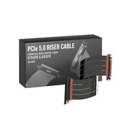 LINKUP - AVA5 Cavo Riser PCIE 5.0 [40cm (Lunghezza totale 44cm)] Pronto per RTX5090 RX9070 GPU | Velocità x16 128GB/s | Compatibile con PCIE 4.0 e WRX80/WRX90E | Angolo dritto Nero