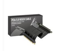 LINKUP - AVA5 Cavo Riser PCIE 5.0 | Angolo a Destra, Nero 25cm | (Lunghezza totale 29cm) Pronto per RTX5090 RX9070 GPU, Velocità x16 128GB/s, Compatibile con PCIE 4.0 e WRX80/WRX90E
