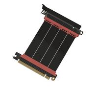 LINKUP - AVA5 Cavo Riser PCIE 5.0 | Dritto, Nero 10cm (LT 14cm) | Pronto per RTX5090 RX9070 GPU, Velocità x16 128GB/s, PCIE 4.0, WRX80/WRX90E, SilverStone Fortress Mini-ITX Compatibile