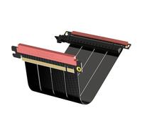 LINKUP - AVA5 Cavo Riser PCIE 5.0 | Pronto per RTX5090 RX9070 GPU | Velocità x16 128GB/s | Compatibile con PCIE 4.0 | Progettato per SSUPD | Doppia inversa Nero 14cm (Lunghezza totale 16cm)